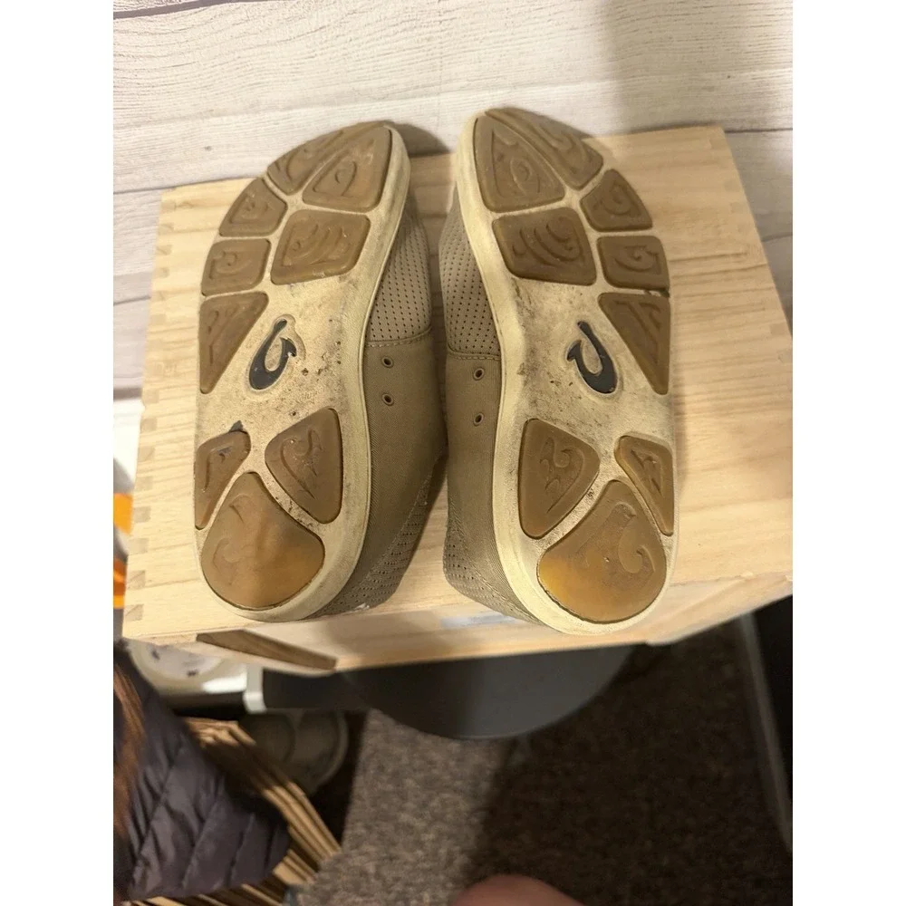 OluKai Nohea Moku Mens 10 Boat Shoes Slip-On No-Tie Green‎ Casual Comfort